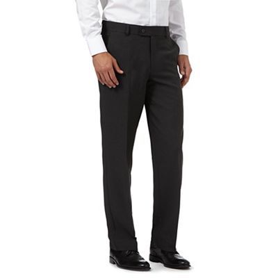 The Collection Big and tall grey flat front regular trousers